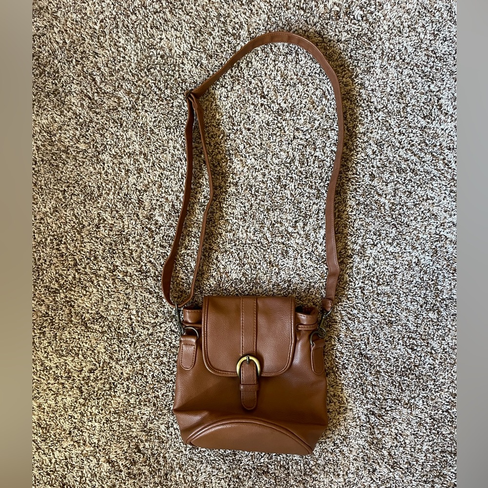 Thom McAn Mini Backpack Purse Shoulder Bag Women’s Brown Faux Leather